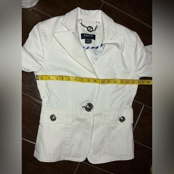 Prich pride & rich white fitted blazer sz small 160/84A - Picture 5 of 8